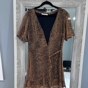 Abercrombie & Fitch Black Dress with Brown Pattern